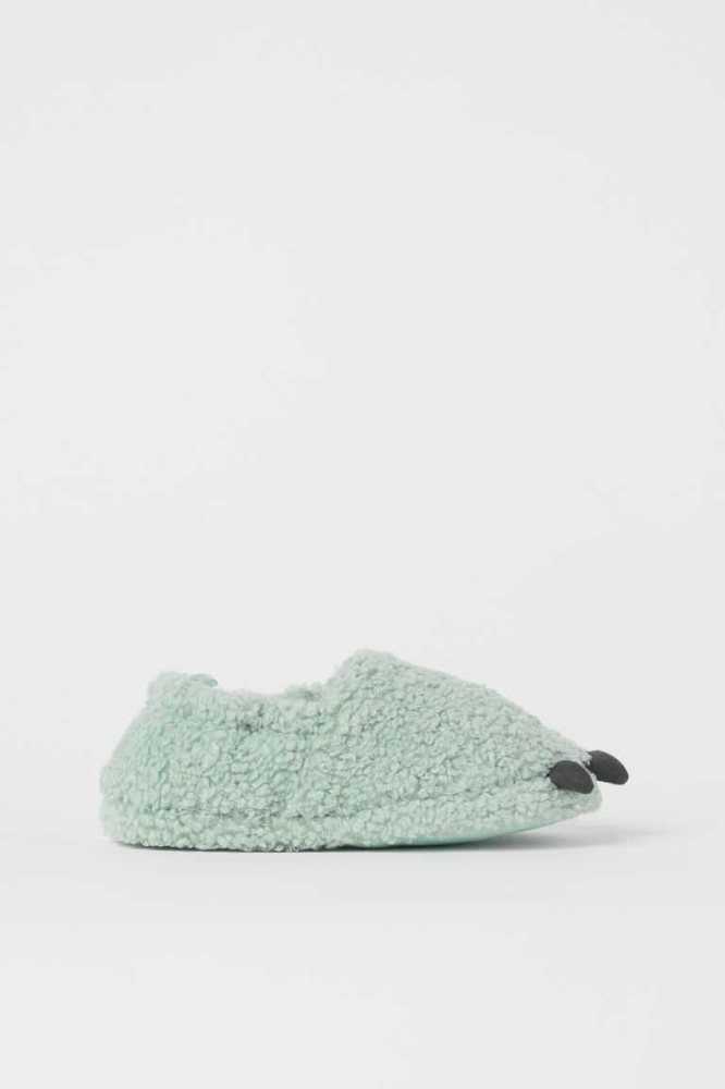 Pantuflas H&M Soft Faux Shearling Niños Verdes | 473952NLT