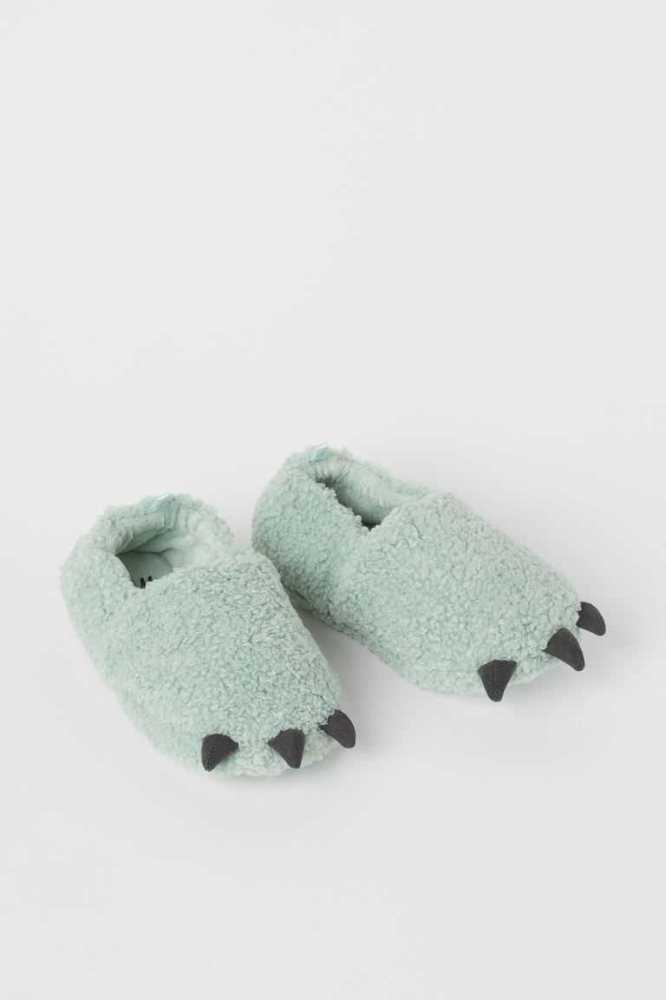 Pantuflas H&M Soft Faux Shearling Niños Verdes | 473952NLT