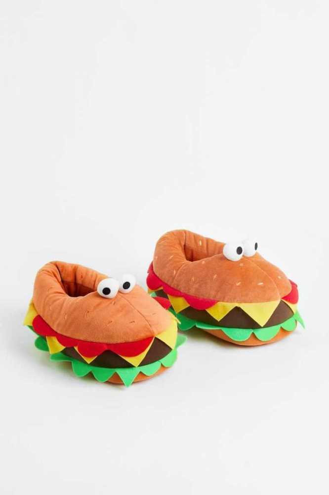 Pantuflas H&M Soft Hamburger Niños Marrom Claro | 163570CZK