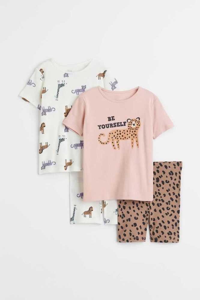 Paquete De Pijama H&M 2-pack Algodon Niños Rosas Claro | 879526OCF