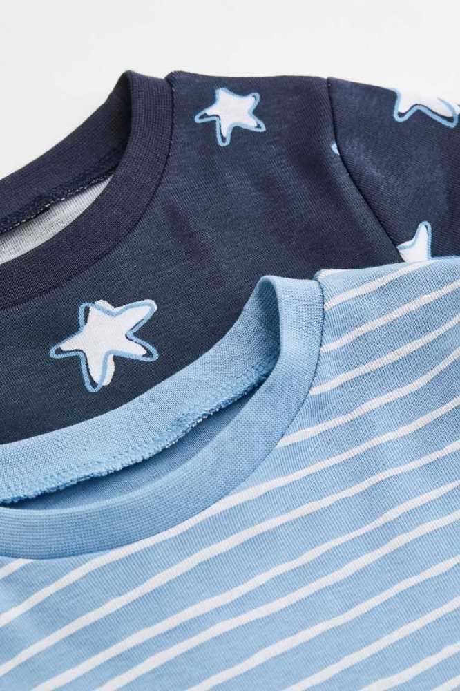 Paquete De Pijama H&M 2-pack Patterned Niños Azul Marino Azules | 325614PXS