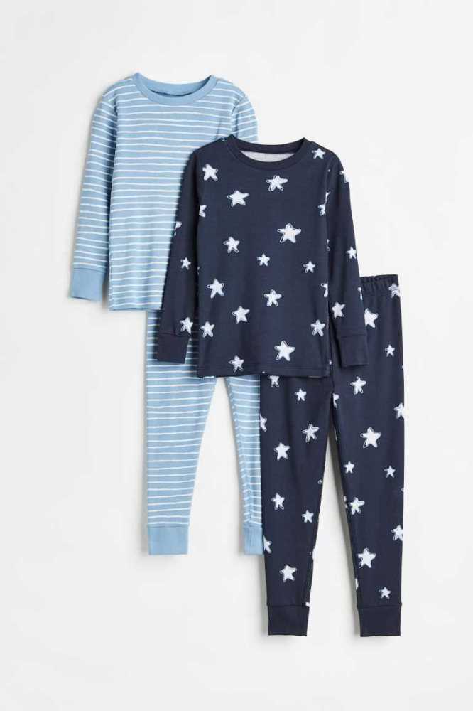 Paquete De Pijama H&M 2-pack Patterned Niños Azul Marino Azules | 325614PXS