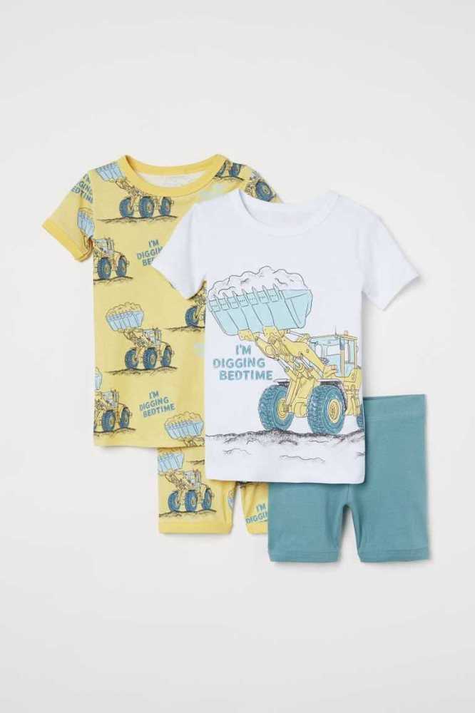 Paquete De Pijama H&M 2-pack Printed Niños Azules Claro | 935628SUY