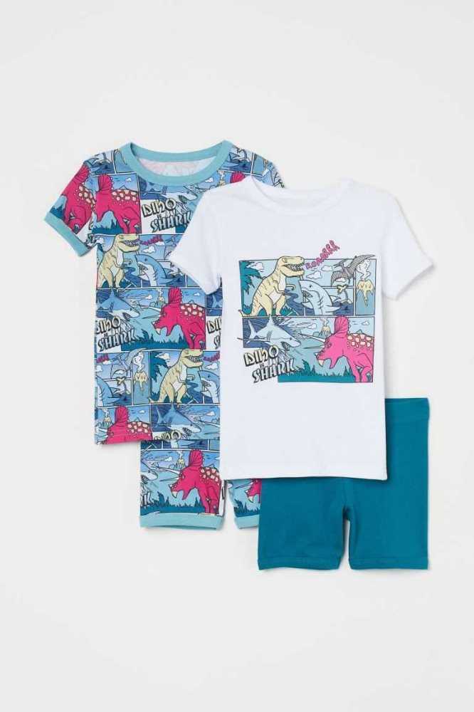 Paquete De Pijama H&M 2-pack Printed Niños Azules Claro | 935628SUY