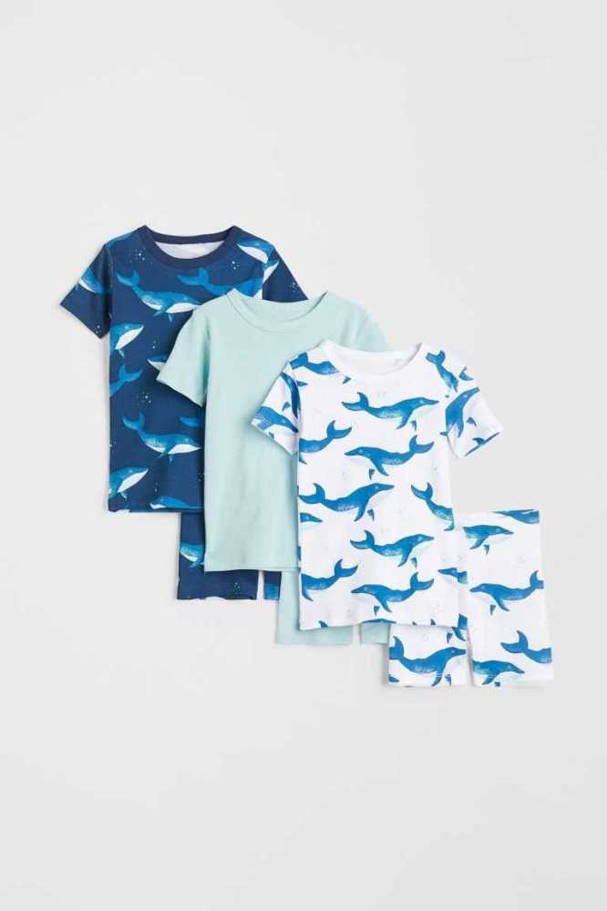 Paquete De Pijama H&M 3-pack Niños Verdes Claro | 320819TNA