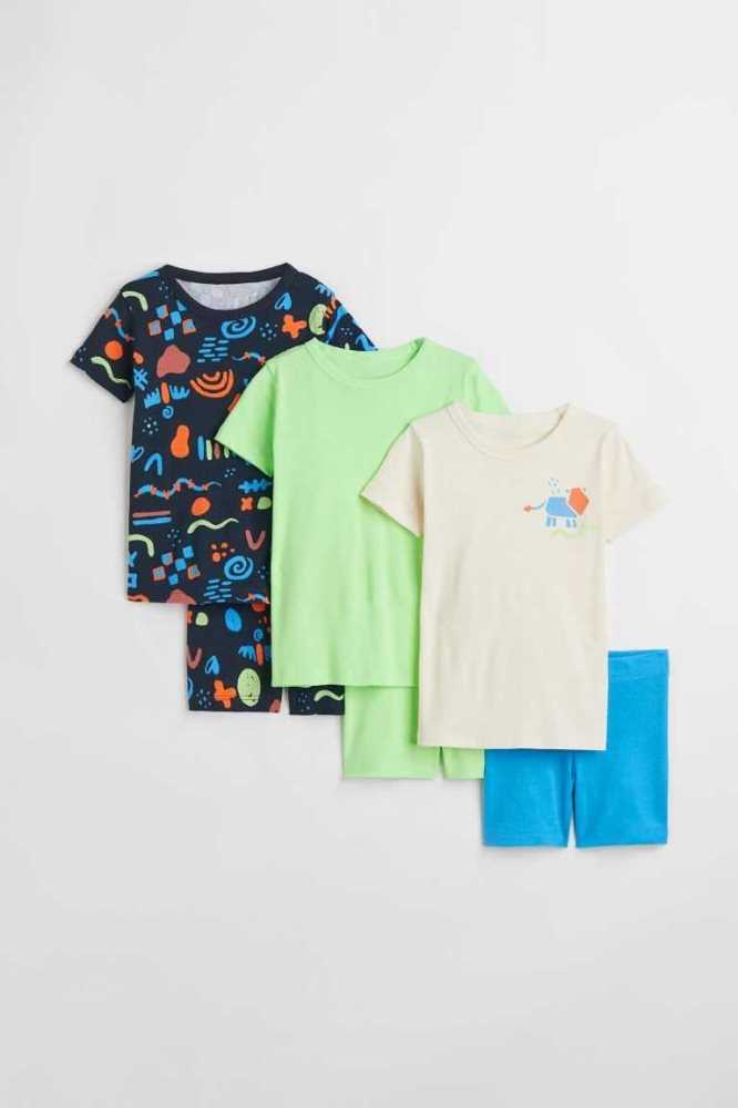 Paquete De Pijama H&M 3-pack Niños Verdes Claro | 320819TNA