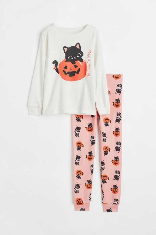 Paquete De Pijama H&M Printed Niños Beige Blancos Rojos | 428036JMD