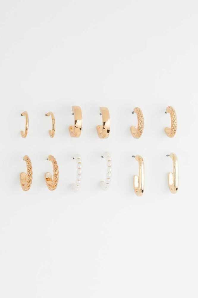 Pendientes H&M 6 Pairs Mujer Dorados | 105869ZYH