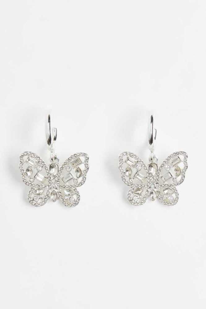 Pendientes H&M Butterfly-detail Mujer Plateados | 713409WIY