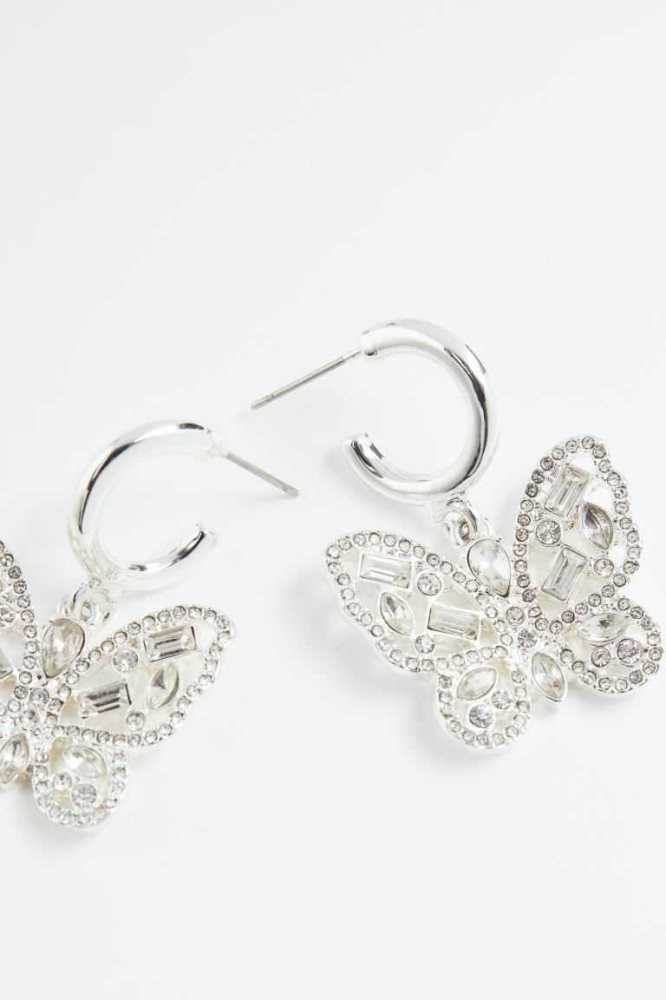 Pendientes H&M Butterfly-detail Mujer Plateados | 713409WIY