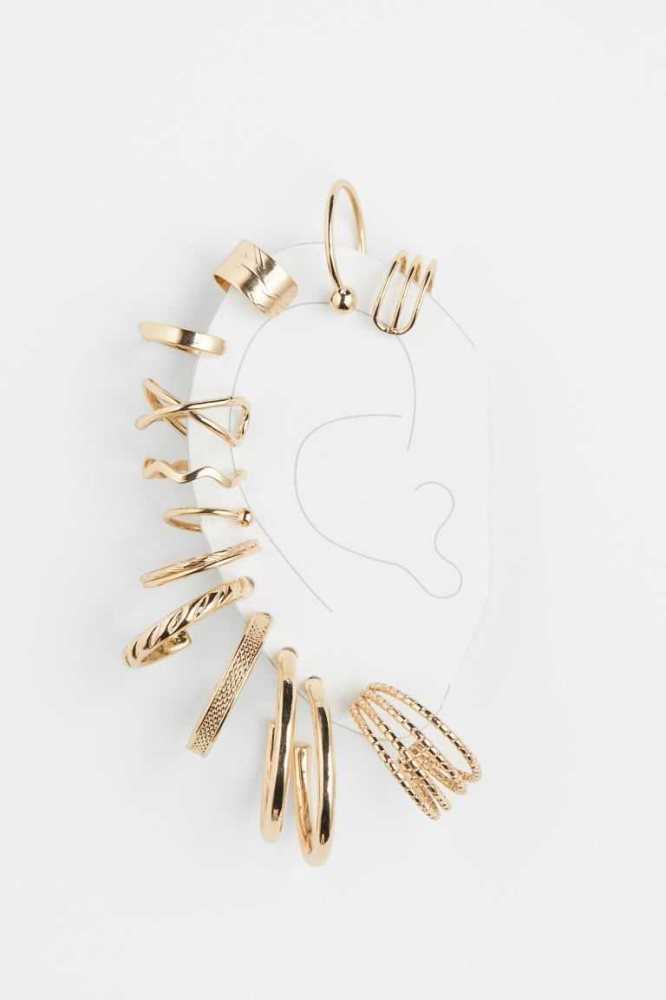 Pendientes H&M Ear Cuffs Mujer Dorados | 142370FLX