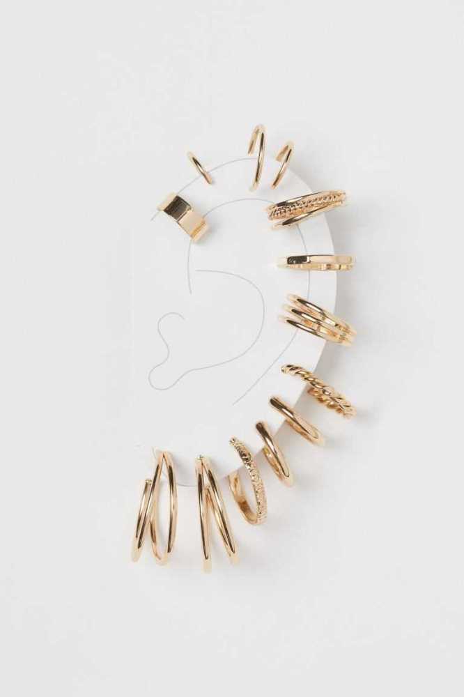 Pendientes H&M Ear Cuffs Mujer Dorados | 142370FLX