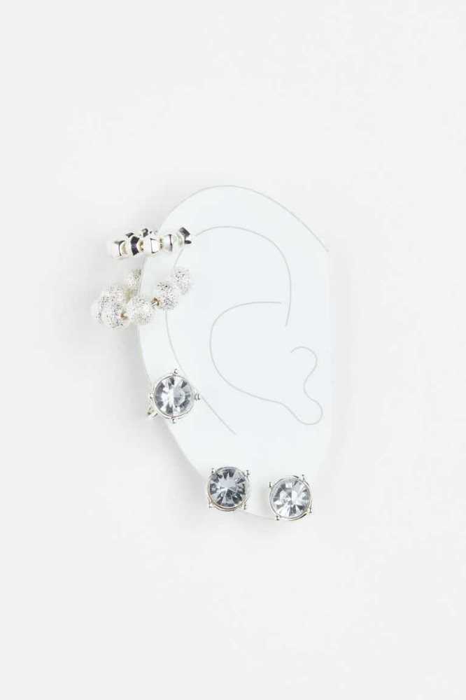 Pendientes H&M Ear Cuffs Mujer Plateados | 570218KFA