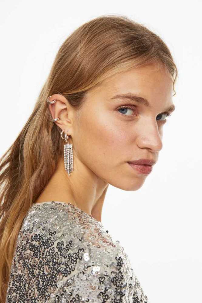 Pendientes H&M Ear Cuffs Mujer Plateados | 680157VHN