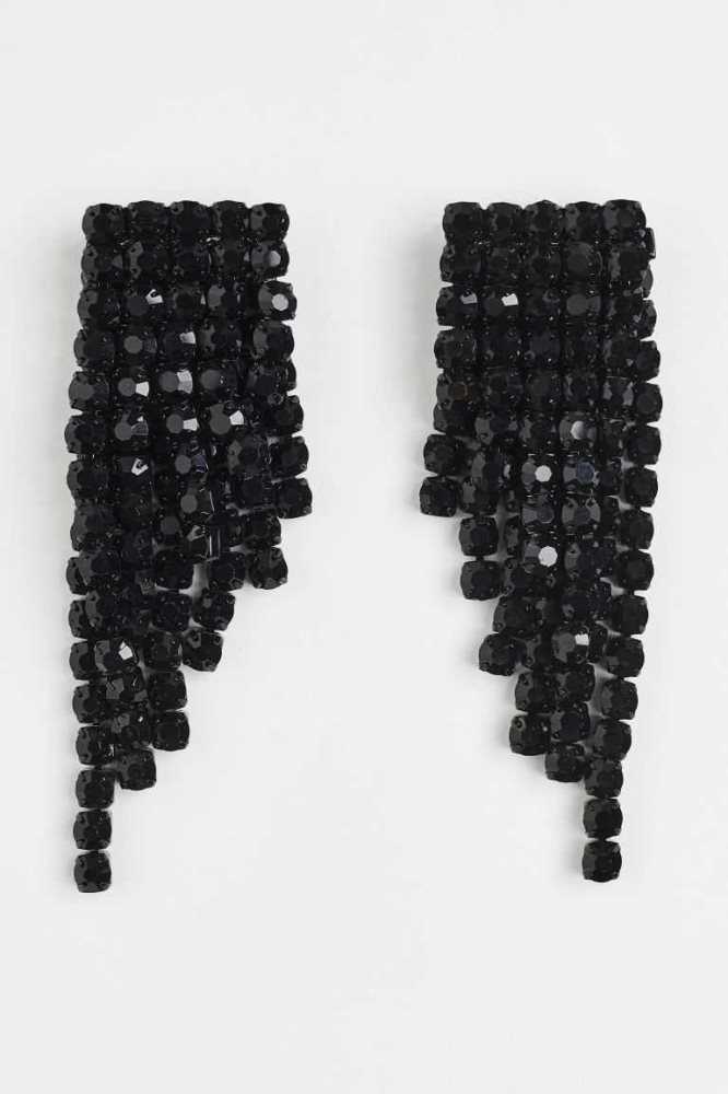 Pendientes H&M Long Mujer Negros | 469813FZQ