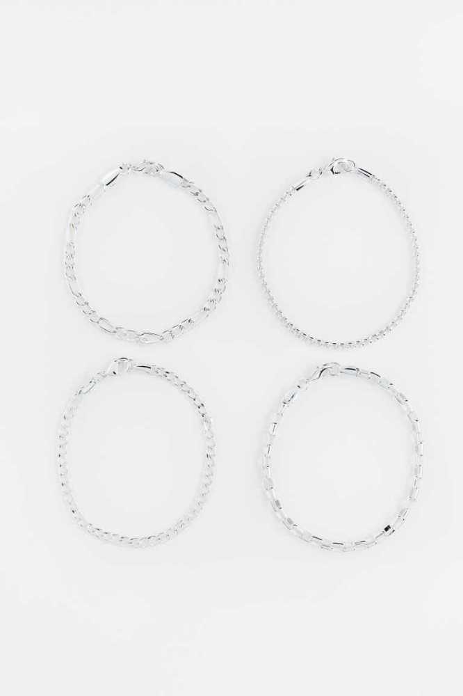 Pulsera H&M 4-pack Hombre Plateados | 481275UIX