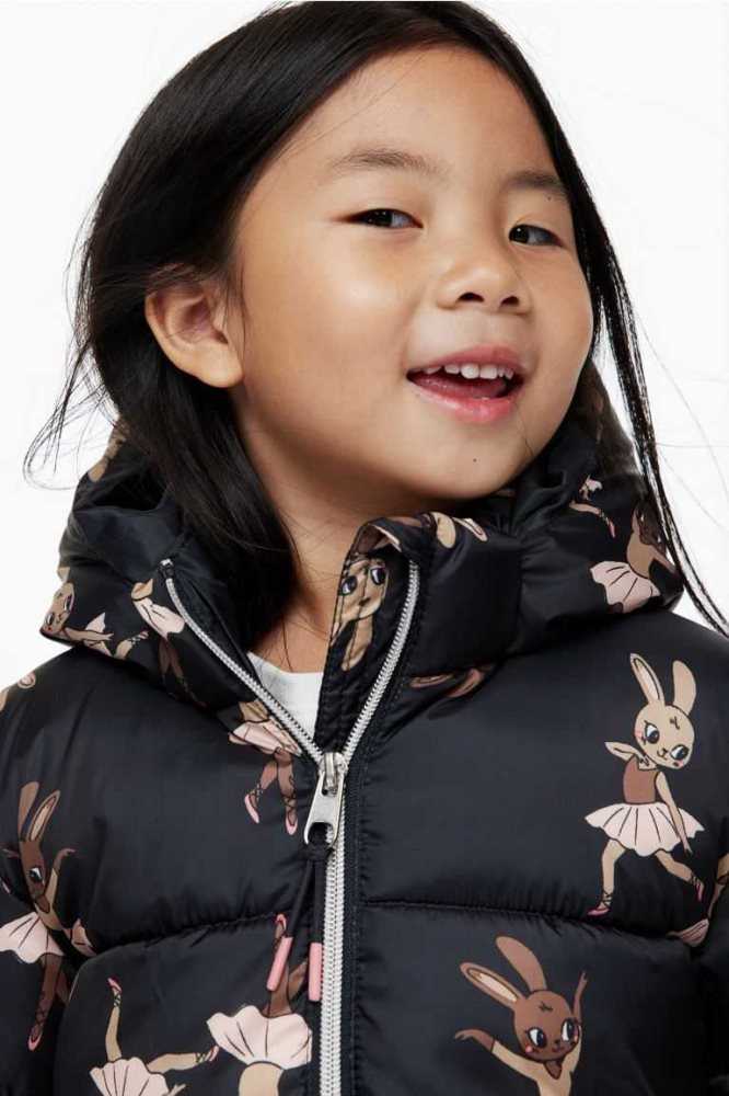 Ropa De Abrigo H&M Acolchado Encapuchado Jacket Niños Rosas | 124759KUZ