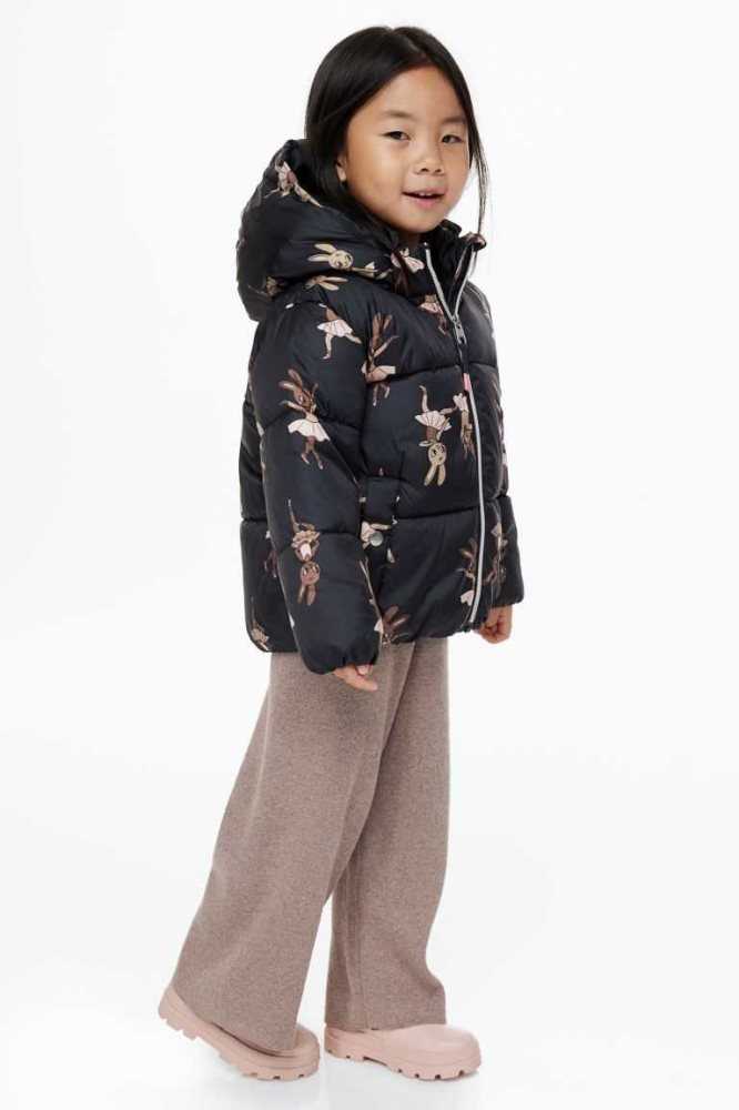 Ropa De Abrigo H&M Acolchado Encapuchado Jacket Niños Rosas | 124759KUZ