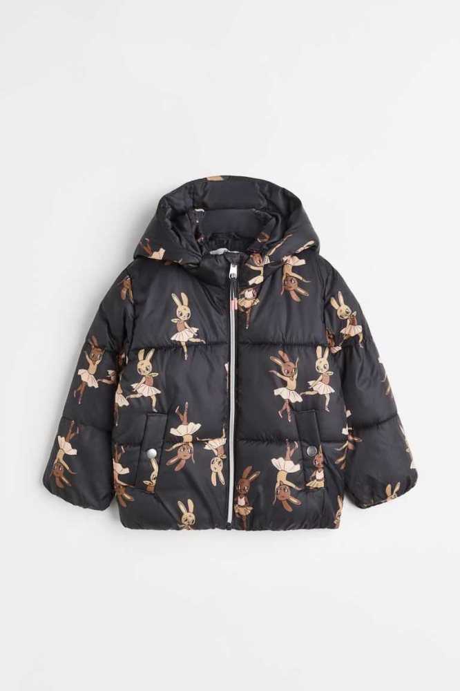 Ropa De Abrigo H&M Acolchado Encapuchado Jacket Niños Rosas | 124759KUZ