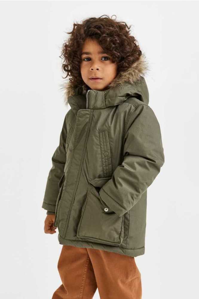 Ropa De Abrigo H&M Acolchado Encapuchado Parka Niños Marrom Oscuro | 324615NXP