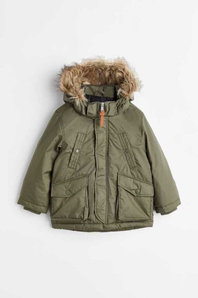 Ropa De Abrigo H&M Acolchado Encapuchado Parka Niños Marrom Oscuro | 324615NXP