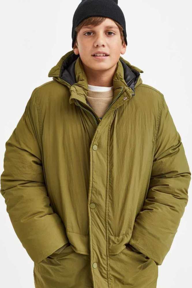 Ropa De Abrigo H&M Acolchado Nylon Parka Niños Verde Oliva Oscuro Verdes | 263981QSN