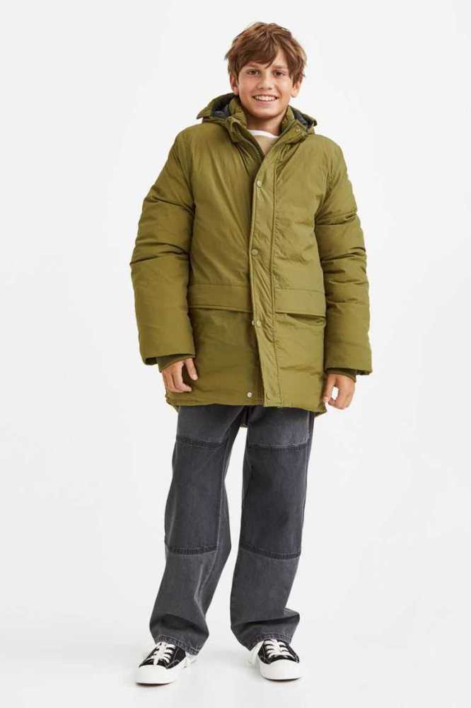 Ropa De Abrigo H&M Acolchado Nylon Parka Niños Verde Oliva Oscuro Verdes | 263981QSN