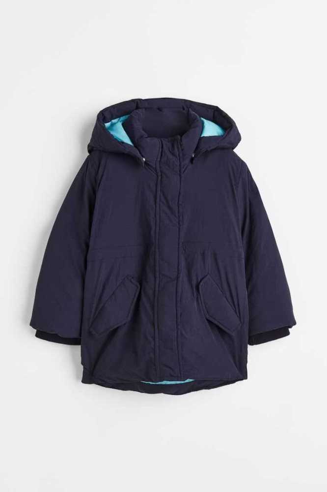 Ropa De Abrigo H&M Acolchado Nylon Parka Niños Azul Marino Azules | 429756BOY