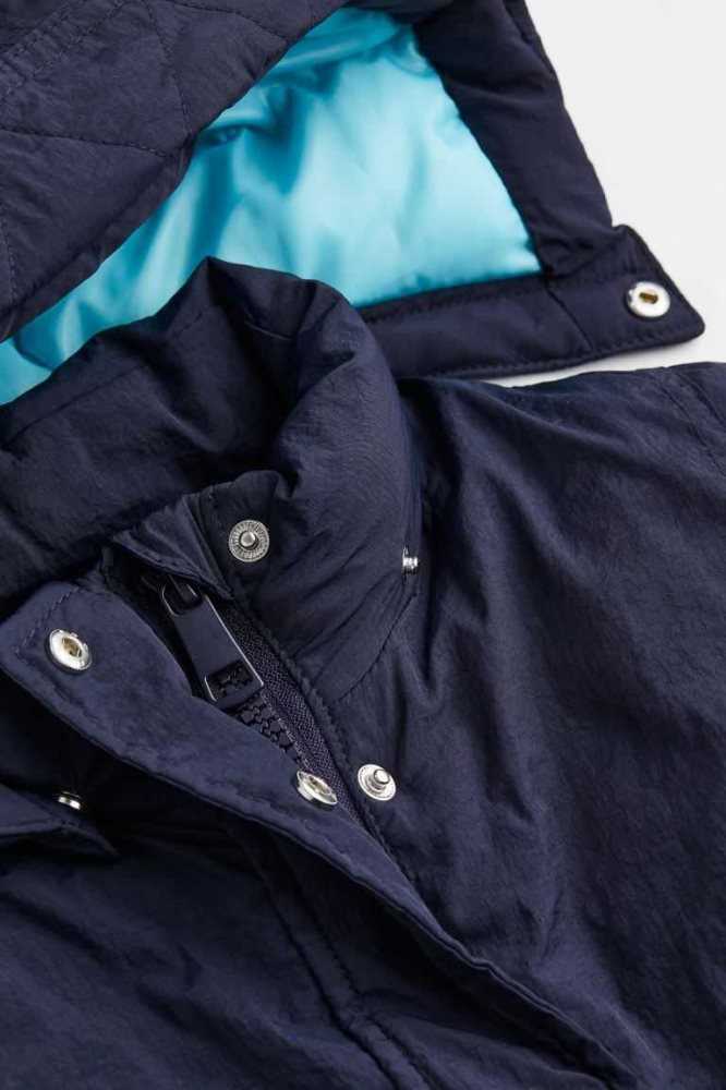 Ropa De Abrigo H&M Acolchado Nylon Parka Niños Azul Marino Azules | 429756BOY