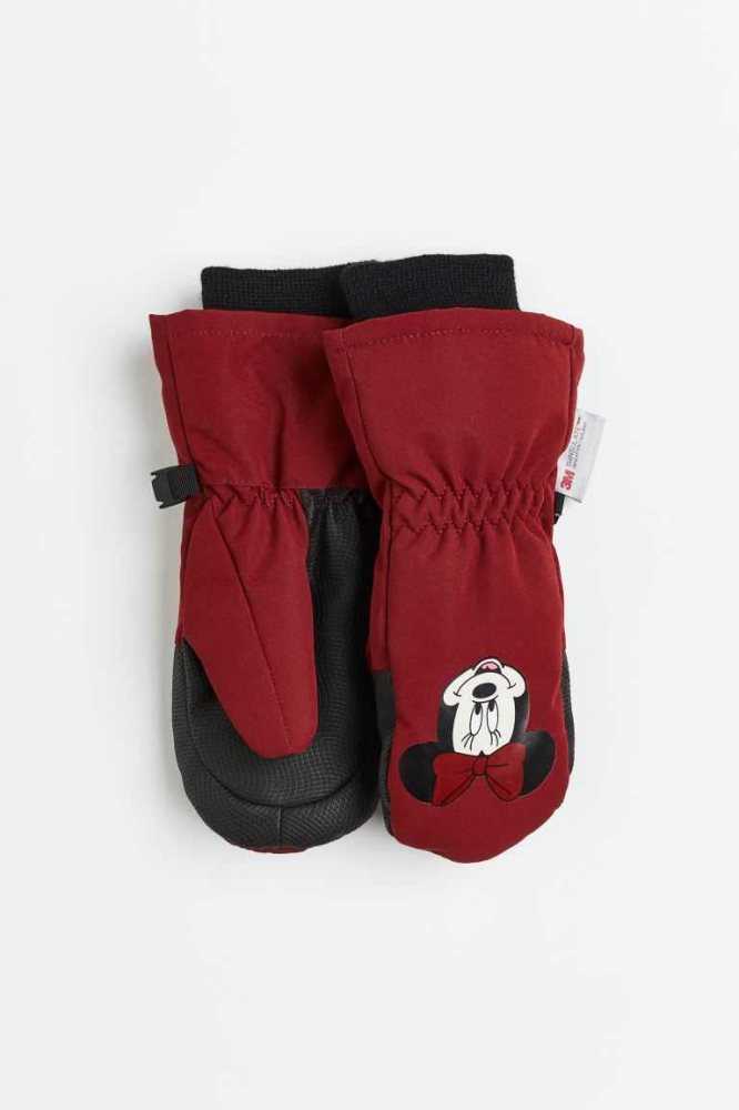 Ropa De Abrigo H&M Agua-repellent Ski Mittens Niños Rojos Oscuro | 604237DJC