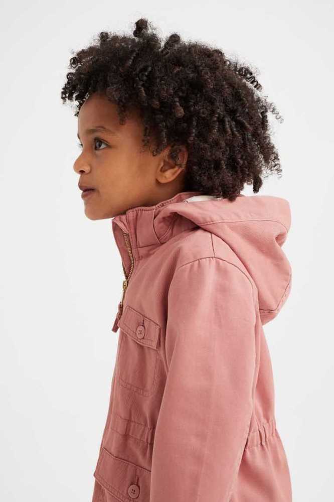 Ropa De Abrigo H&M Algodon Twill Parka Niños Rosas | 358617SEA