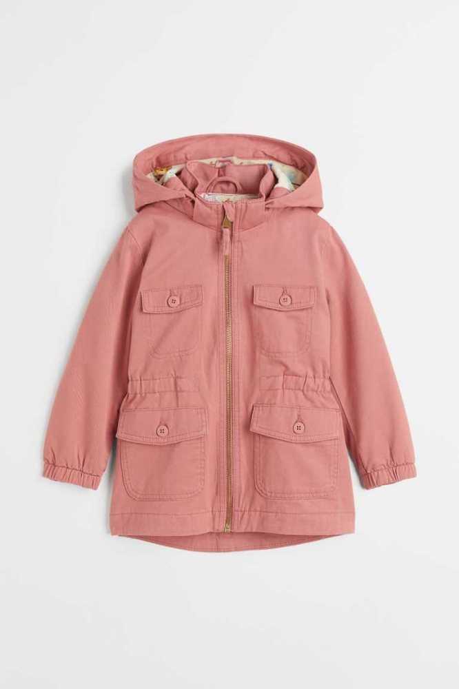 Ropa De Abrigo H&M Algodon Twill Parka Niños Rosas | 358617SEA