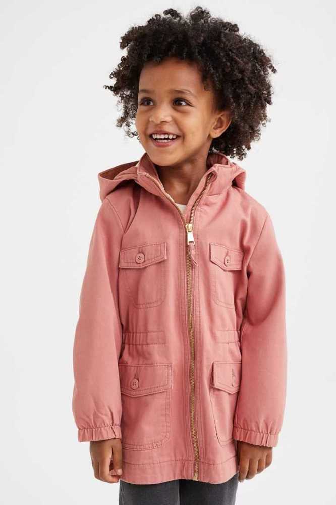 Ropa De Abrigo H&M Algodon Twill Parka Niños Rosas | 358617SEA