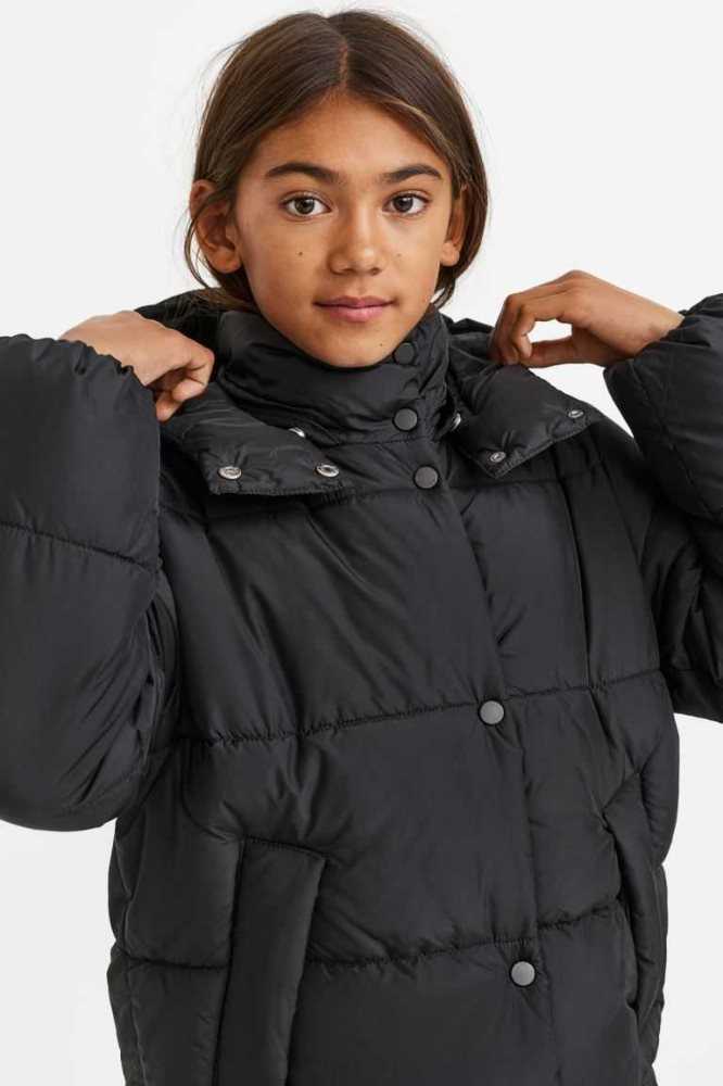 Ropa De Abrigo H&M Encapuchado Puffer Coat Niños Azules Oscuro | 289407WHQ