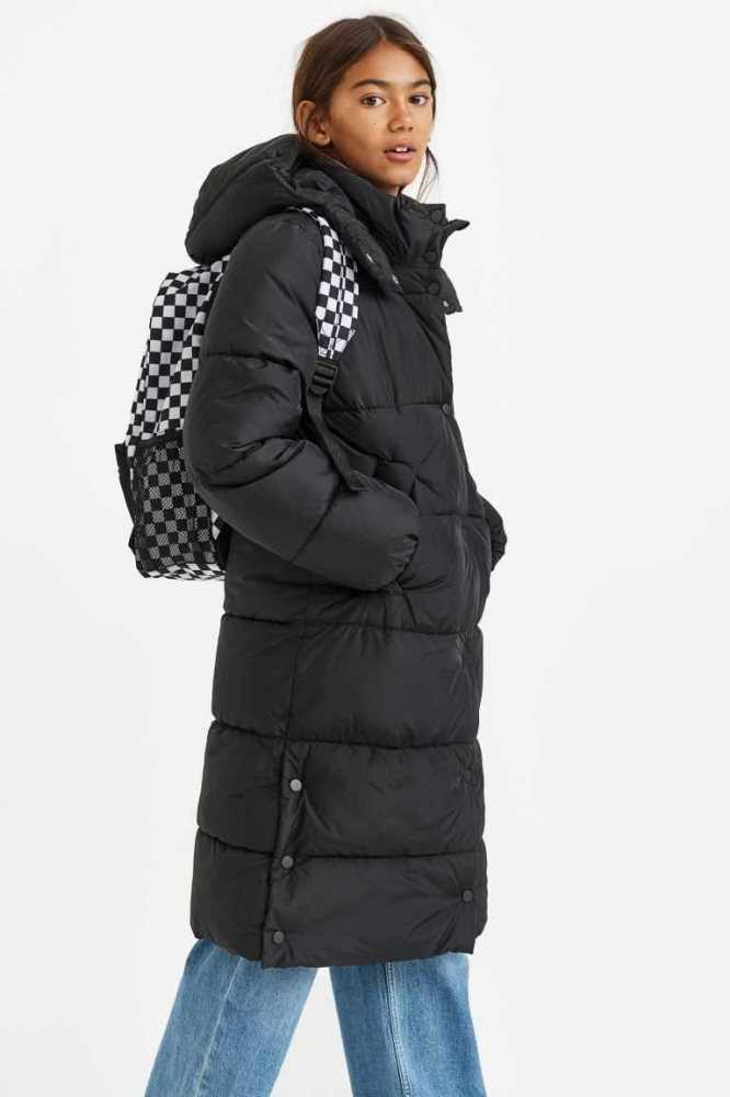 Ropa De Abrigo H&M Encapuchado Puffer Coat Niños Azules Oscuro | 289407WHQ