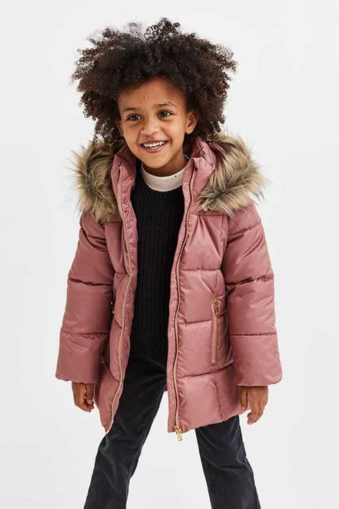 Ropa De Abrigo H&M Encapuchado Puffer Jacket Niños Rosas | 145273ULJ