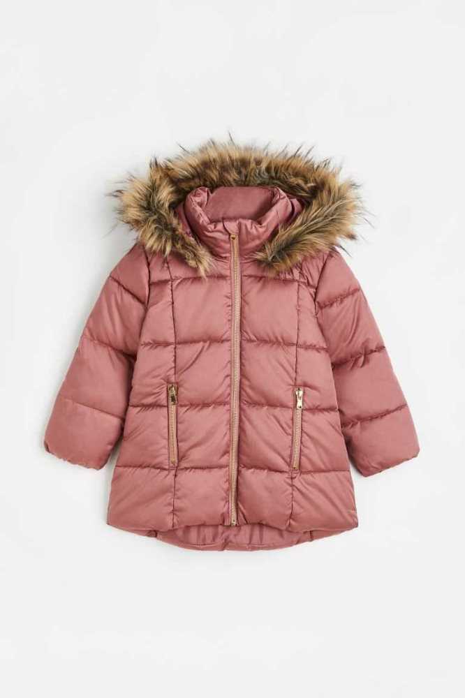 Ropa De Abrigo H&M Encapuchado Puffer Jacket Niños Grises Oscuro | 423719NPS