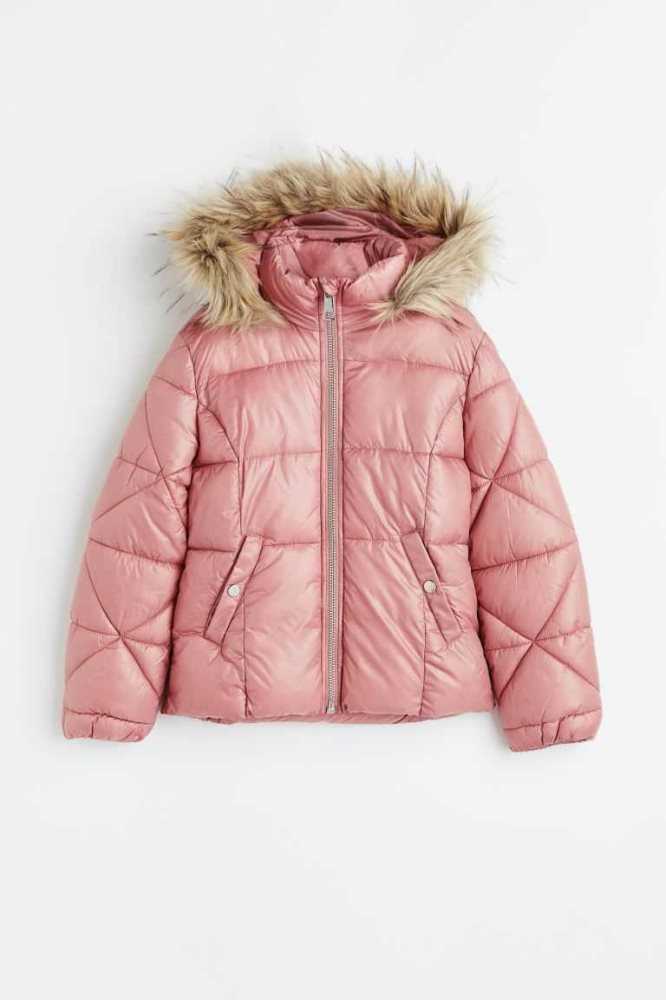 Ropa De Abrigo H&M Encapuchado Puffer Jacket Niños Rosas | 597382HIC