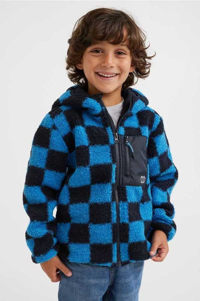 Ropa De Abrigo H&M Encapuchado Teddy Bear Jacket Niños Verdes Oscuro | 109268AOG