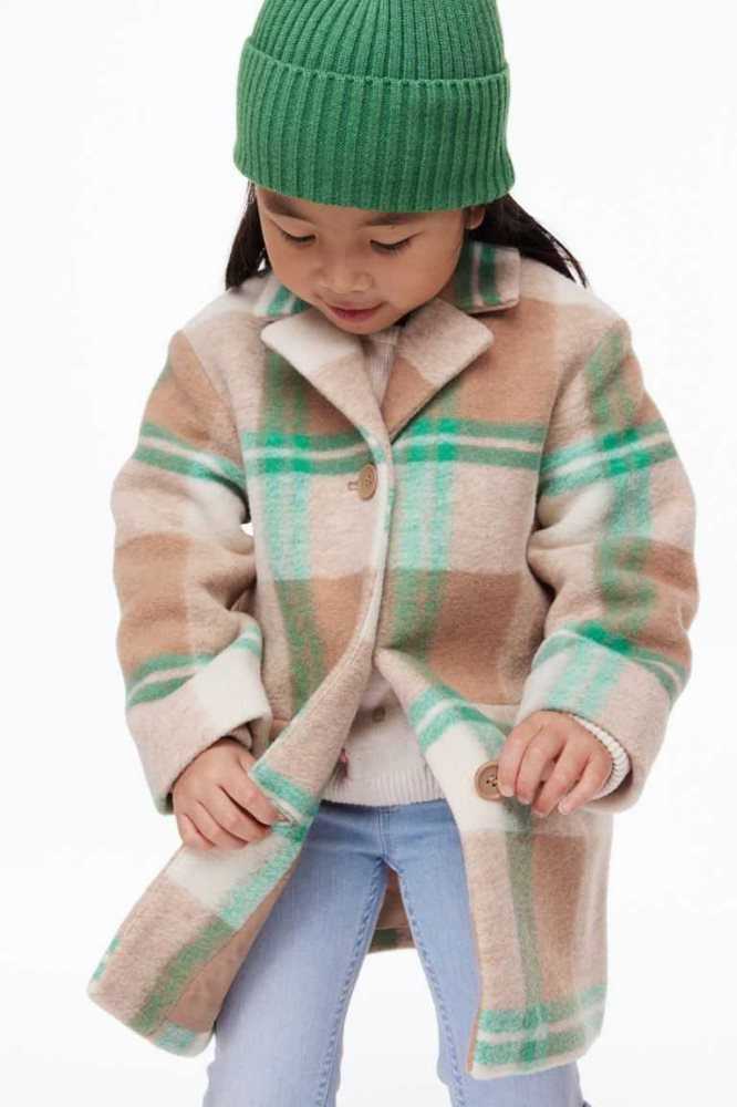 Ropa De Abrigo H&M Felted Coat Niños Beige Verdes | 316920EAL