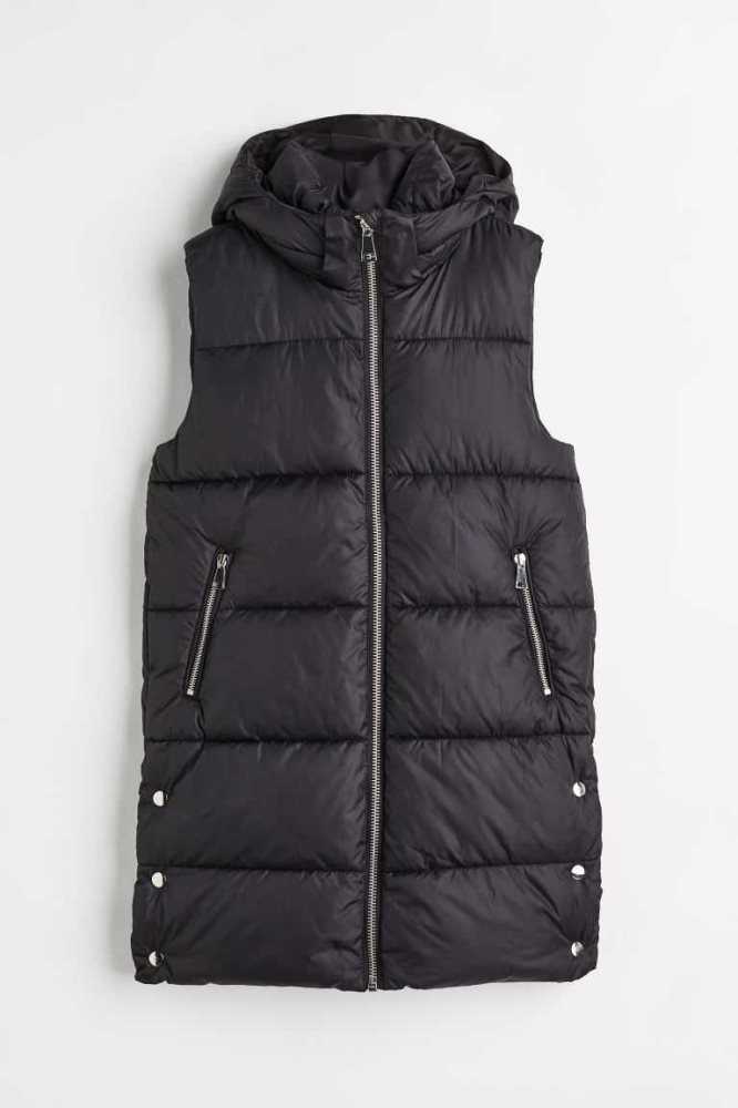 Ropa De Abrigo H&M Long Puffer Vest Niños Negros | 167920UQH