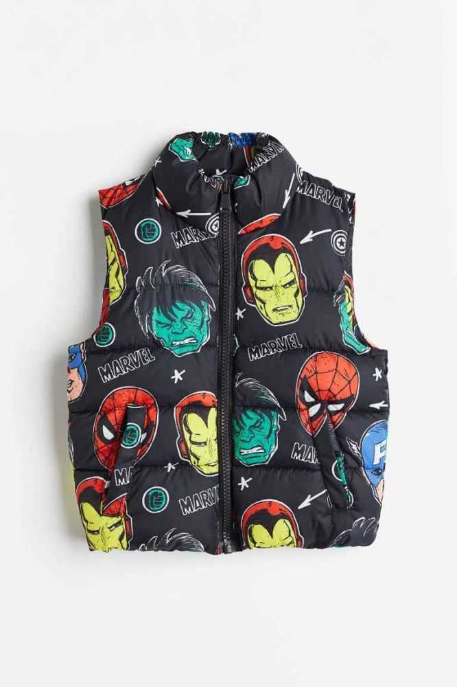 Ropa De Abrigo H&M Printed Puffer Vest Niños Grises Oscuro | 618930OBX