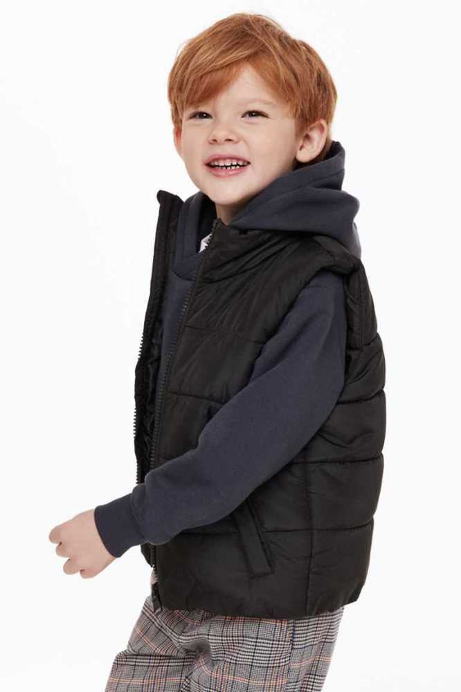 Ropa De Abrigo H&M Puffer Vest Niños Negros Azules | 075243HFD