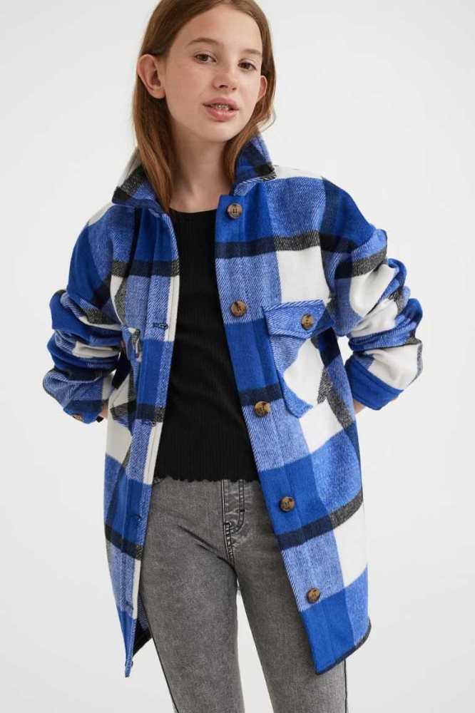 Ropa De Abrigo H&M Shacket Niños Azules Claro | 152698AZM