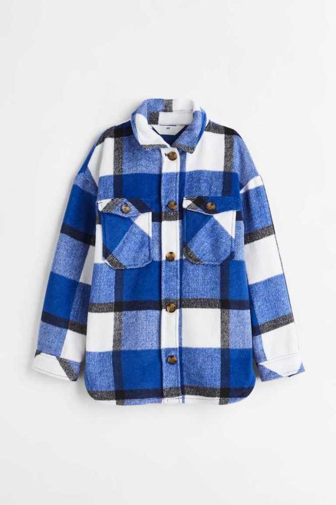 Ropa De Abrigo H&M Shacket Niños Azules Claro | 152698AZM