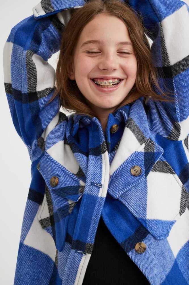 Ropa De Abrigo H&M Shacket Niños Azules Claro | 152698AZM