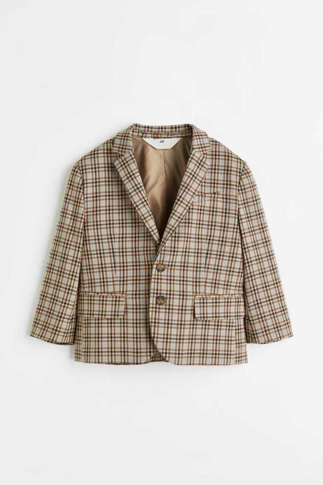 Ropa De Abrigo H&M Single-breasted Twill Blazer Niños Beige Claro | 109742AOW