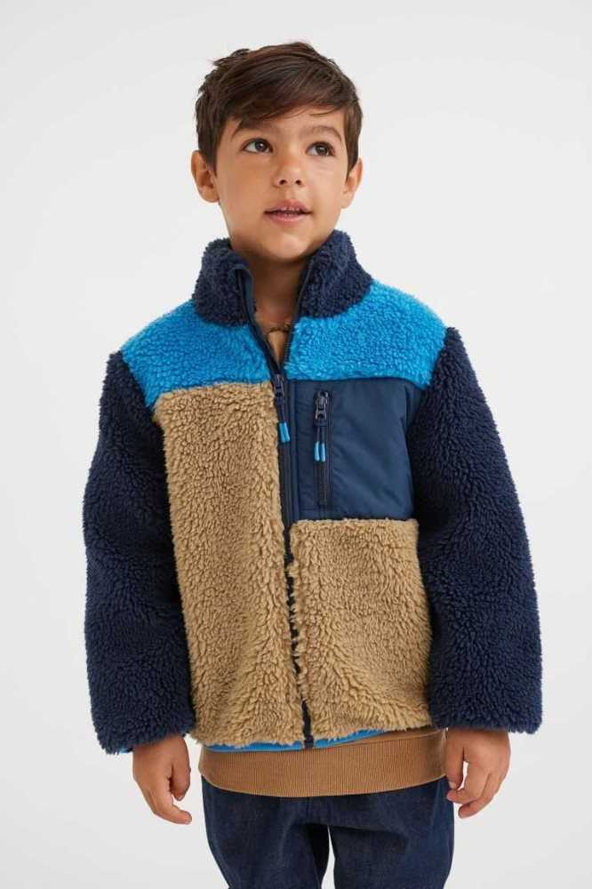 Ropa De Abrigo H&M Teddy Bear Jacket Niños Azules | 830764MOT