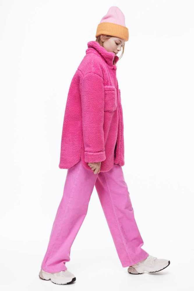 Ropa De Abrigo H&M Teddy Fleece JacketCollar Niños Rosas | 875426CMY