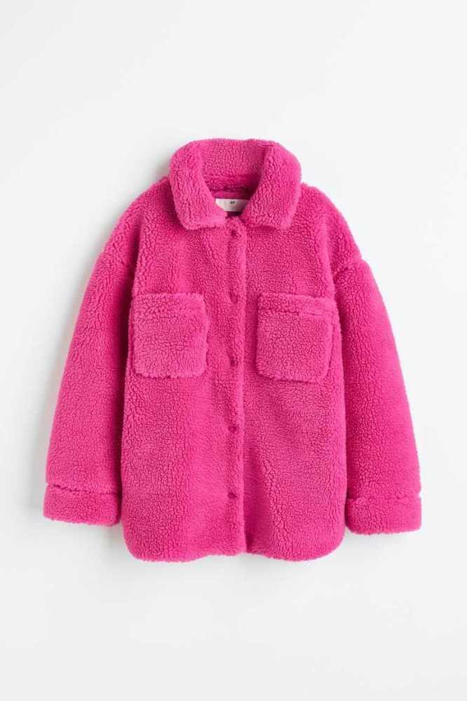 Ropa De Abrigo H&M Teddy Fleece JacketCollar Niños Rosas | 875426CMY